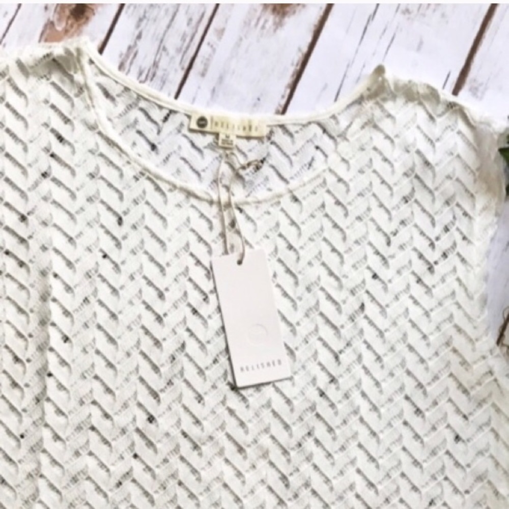 Relished Cream Off White Sheer Lace tee cover up - Picture 3 of 8